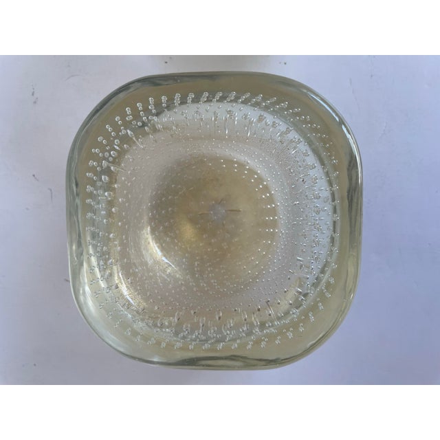 Champagne Mid-Century Murano Bullicante Gold Aventurine Art Glass Finger Bowl For Sale - Image 8 of 10