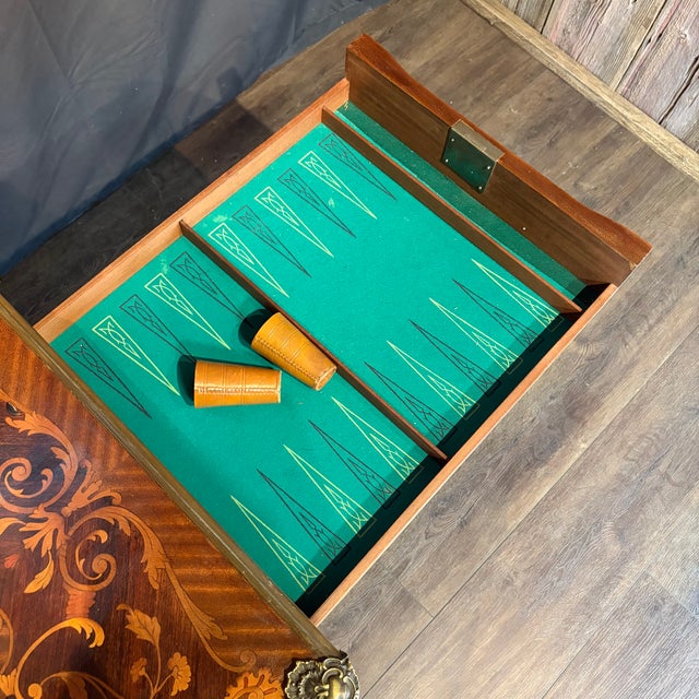 Wood French Marquetry Belle Epoque Game Table For Sale - Image 7 of 18