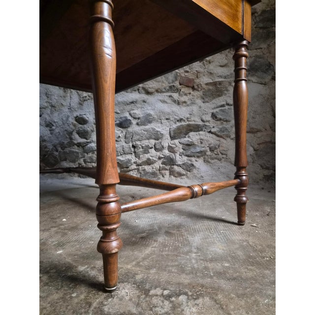 Antique Elm Writing Table with Large Drawer, France, 1920s For Sale - Image 11 of 18
