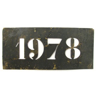 French Vintage "1978" Brass Stencil For Sale