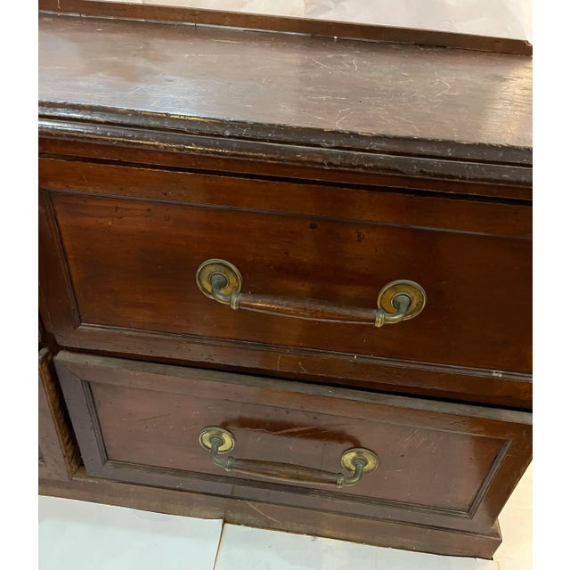 19th Century Vintage Mahogany Drapery Shop Drawers & Brass Hardware For Sale - Image 4 of 13