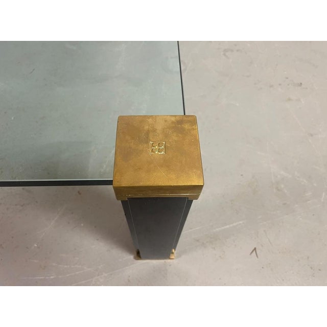 1970s Mid-Century Hollywood Regency Glass and Brass Coffee Table by Peter Ghyczy, Netherlands, 1970s For Sale - Image 5 of 13