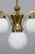 1930s Czechoslovak Art Deco Brass Chandelier with Four Opaline Glass Globes For Sale - Image 4 of 14