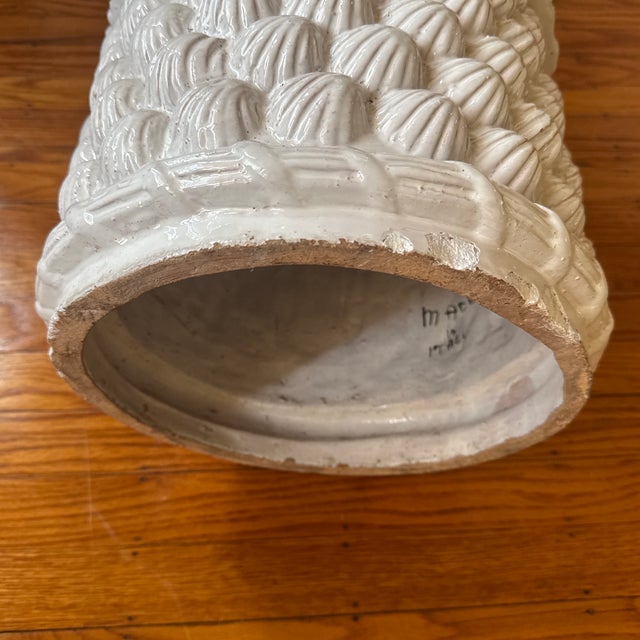 Mid Century Glazed Terracotta Italian Shell Garden Stool For Sale In New York - Image 6 of 6