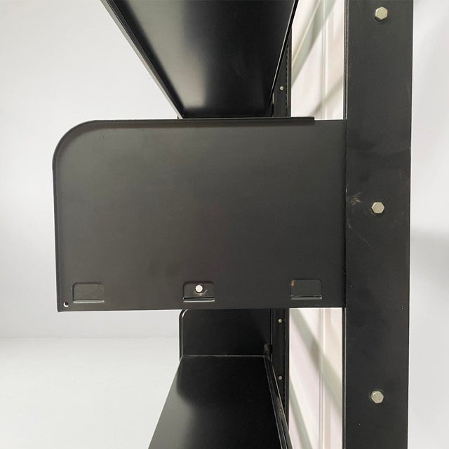Italian Modern Modular Black Congresso Bookcase attributed to Lips Vago, 1970s, Set of 3 For Sale - Image 13 of 18