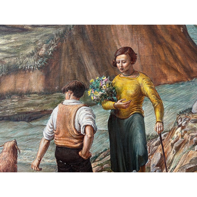 1936 Wpa Era American Scene Modernist Painting "A Connecticut Day" Howard Ahrens For Sale - Image 11 of 11