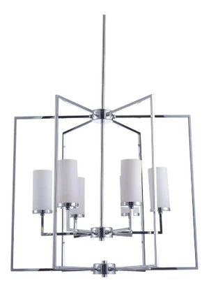 Pasargad Home Riva Frosted Glass & Polished Chrome Chandelier