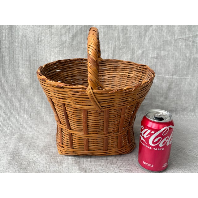 Vintage Natural Wicker and Rattan Basket For Sale - Image 9 of 12