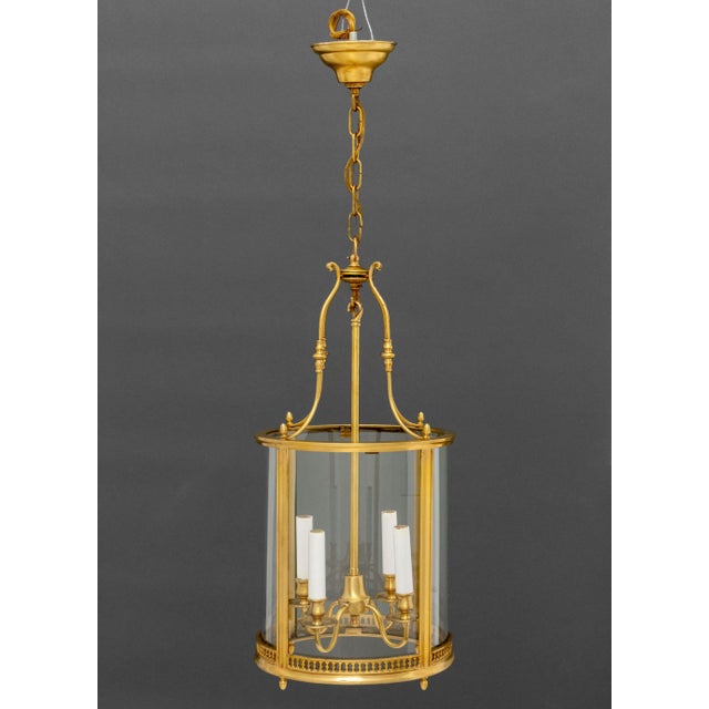 Late 20th Century Regency Style Gilt Brass Hanging Lanterns, Pair For Sale - Image 5 of 16