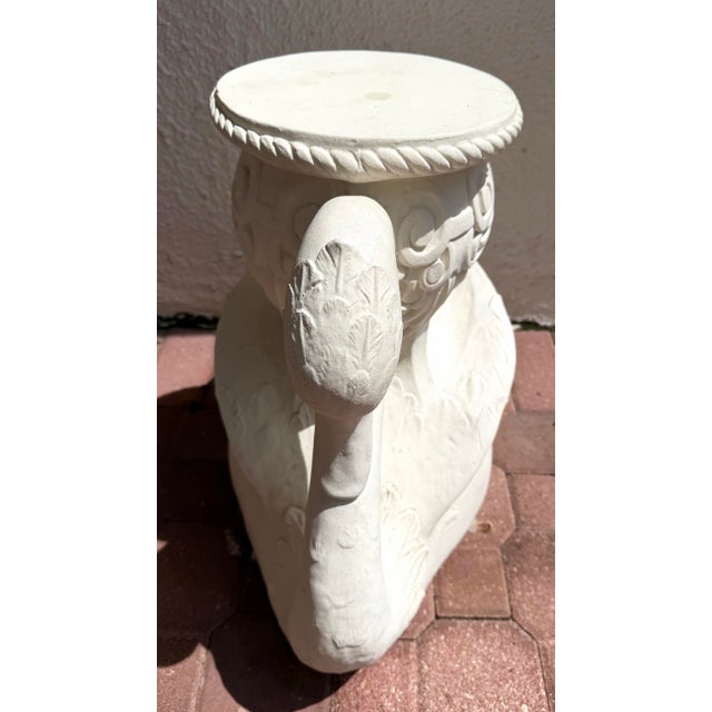 Mid 20th Century Plaster Swan Garden Stool or Drink Table For Sale - Image 5 of 9
