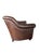 Brown Restoration Hardware Distressed Leather Club Chair – Tufted English Library Lounge Chair With Rolled Arms & Brass Casters For Sale - Image 8 of 17