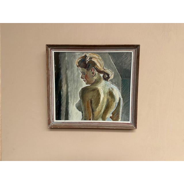 Waldemar (Walle) Ewetz, Nude Woman from Behind, 1960s, Oil Painting on Panel, Framed For Sale - Image 4 of 16