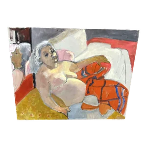 Sally Turner Original Lounging Nude Acrylic on Canvas Painting