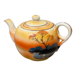1950s Hand‑Painted Trico Japanese Landscape Teapot