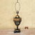 Wildwood Hand Painted Toleware Urn Table Lamp, Rocky Mount Nc, Floral Black & Gold For Sale - Image 16 of 18