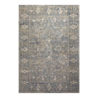 Chris Loves Julia x Loloi Rosemarie Sand / Lagoon 3'-7" x 5'-7" Accent Rug For Sale