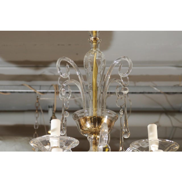 Gold 1960s 12-Light Venetian Glass Chandelier For Sale - Image 8 of 9