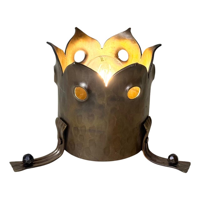 Hand-Hammered Brass Ceiling Light, 1960s For Sale