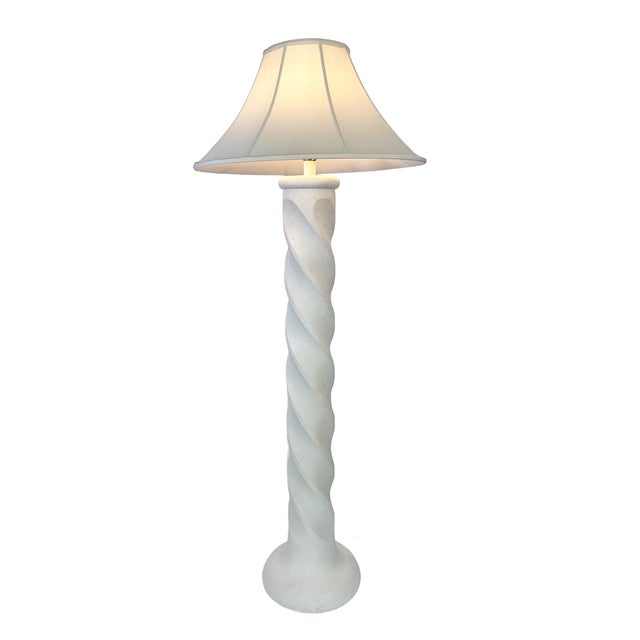 Elevate your space with this stunning Mid-Century Modern spiral floor lamp designed in the style of Michael Taylor, a...