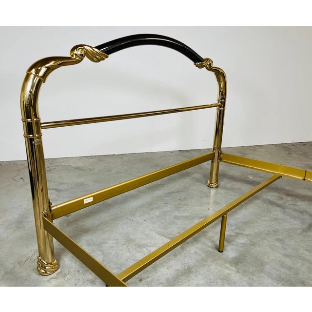 Art Nouveau Art Deco Art Nouveau Solid Brass & Enameled Steel Double Bed Armoni Essebi Italy For Sale - Image 3 of 10