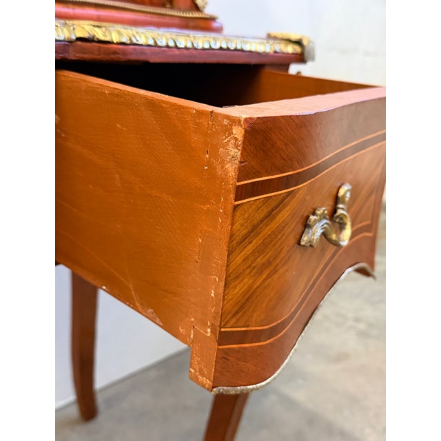 Mid 19th Century French Louis XV Style Ormolu-Mounted Walnut/Rosewood Vitrine Cabinet For Sale - Image 13 of 17