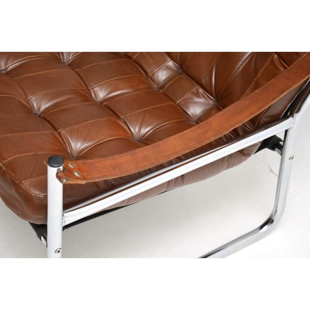 Vintage Danish Leather and Chrome Armchairs from Karin Mobring, 1970s, Set of 2 For Sale - Image 9 of 11
