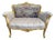 Late 20th French Louis XVI Gold and Velvet Settee For Sale