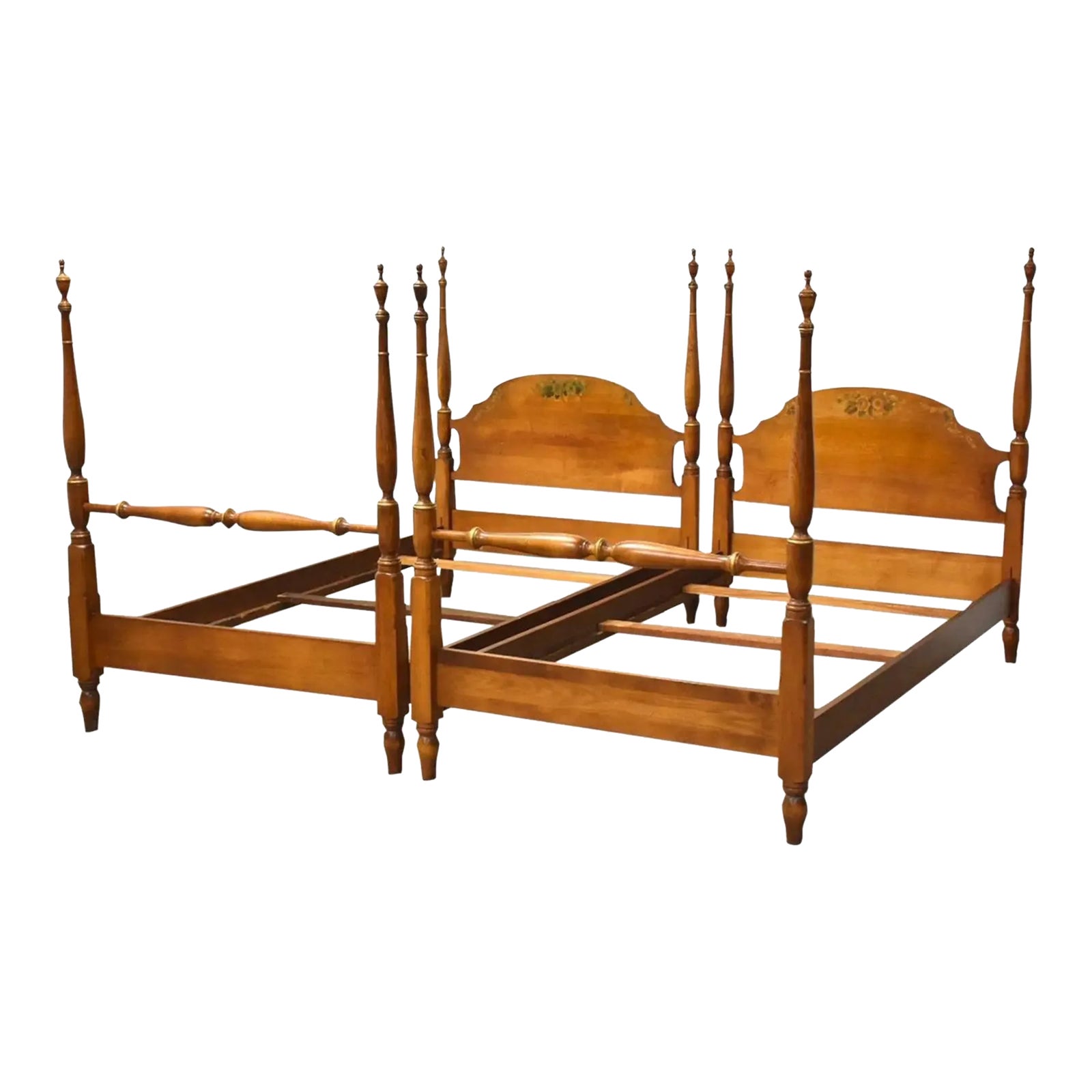 Stenciled Twin Beds by Hitchcock a Pair Chairish