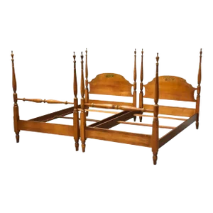 Stenciled Twin Beds by Hitchcock - a Pair