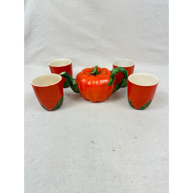 Ceramic Vintage Maruhon Ware Teapot & Cups For Sale - Image 7 of 12