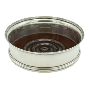 1930s Vintage English Silver Plate Wine Bottle Coaster