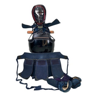 Vintage Indigo Kendo Bogu Set, 1970s, Set of 6 For Sale