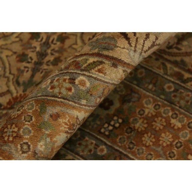 1980s Semi Vintage Tabriz Tan/Lt. Brown Wool Rug - 4'0 X 6'6 For Sale - Image 4 of 8