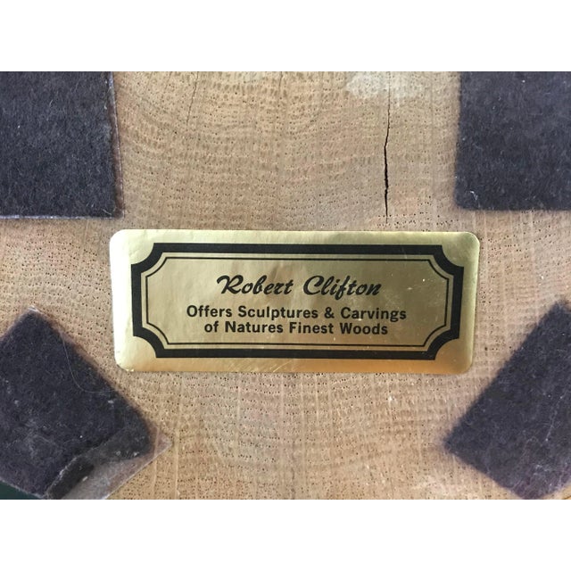 Brown Mid-Century Modern Original Wood Female Torso Sculpture Signed Robert Clifton For Sale - Image 8 of 9