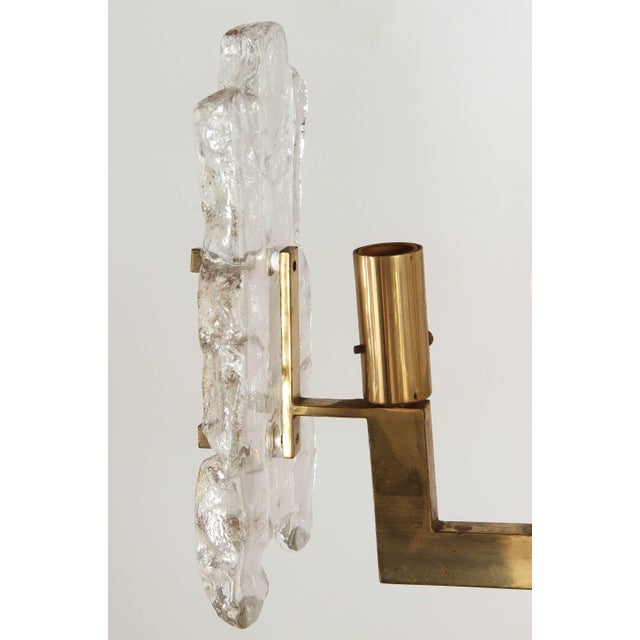 Italian Glass Pendant With Kalmar Textured Glass Shades For Sale In Los Angeles - Image 6 of 10