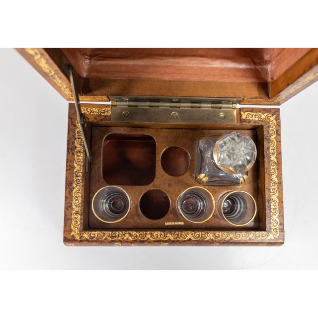 20th Century French Faux Leather Book Box With Bar Set or Tantalus For Sale - Image 10 of 13