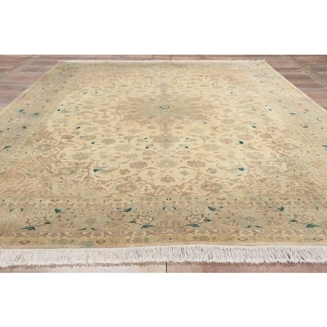 Beige Late 20th Century Vintage Persian Tabriz Rug - 06'08 X 10'00 For Sale - Image 8 of 9