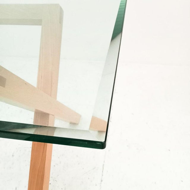 Wooden Dining Table with Glass Top For Sale - Image 10 of 18