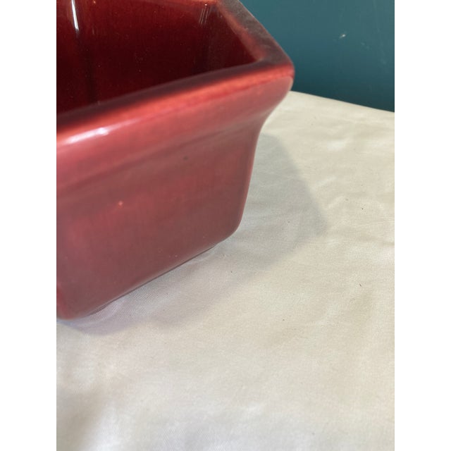 Mid-Century Haeger Pottery Pentagon Bowl in Deep Red Glaze For Sale In Oklahoma City - Image 6 of 7