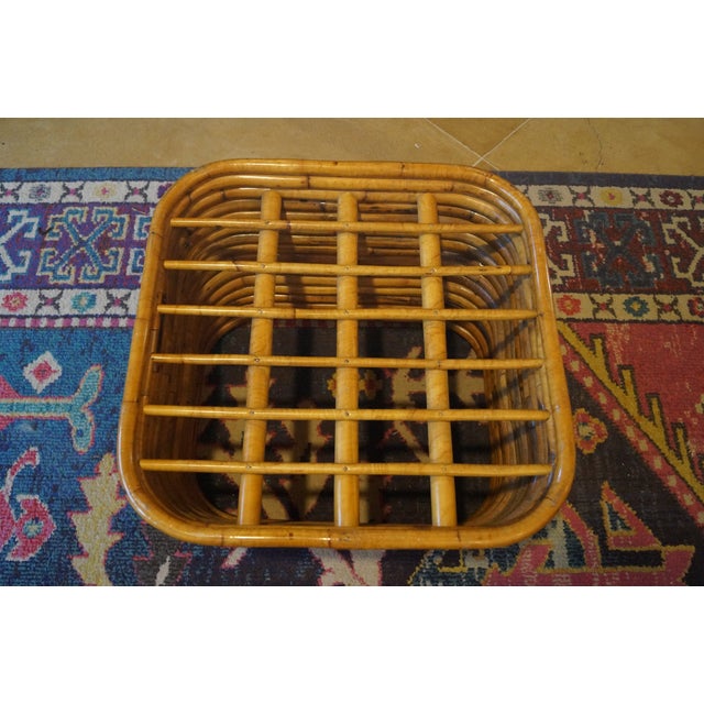 1950s Paul Frankl Style Stacked Rattan Foot Stool / Table Base For Sale In San Antonio - Image 6 of 11