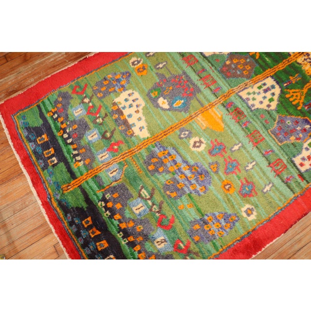 Green Turkish Tulu Rug For Sale In New York - Image 6 of 6