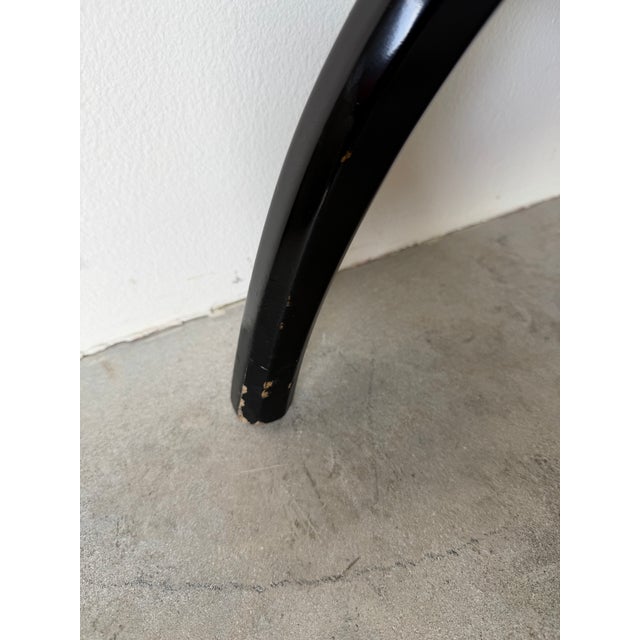 Vintage Hollywood Regency Style Gondola Chair With Carved Lion Head Arms For Sale - Image 12 of 12