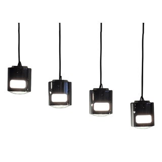 Optic Pendant Lamps by Veca, Italy, 1970s, Set of 4 For Sale