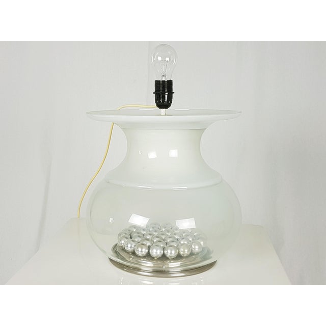 Large Italian Iridescent Glass and Fiberglass Table Lamp, 1970s For Sale - Image 17 of 18