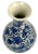 Chinoiserie Blue White Porcelain Vase on Wooden Base For Sale - Image 4 of 6