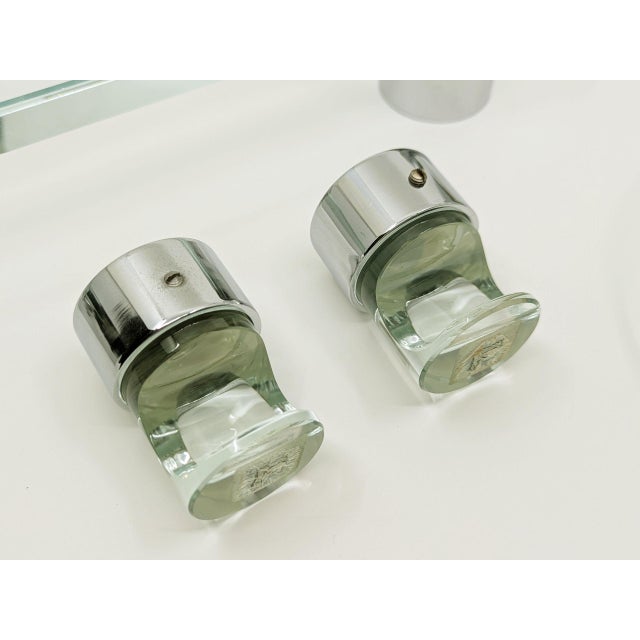 Celada Serie Bathroom Set in Chrome-Plated Brass and Cut Glass by Gianni Celada for Fontana Arte, 1967, Set of 7 For Sale - Image 15 of 18