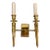 Remains Lighting Eric Twin Sconce in Unlacquered Brass For Sale