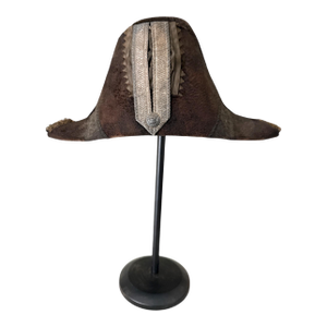 Antique Officer’s Beaver Felt Bicorne Hat With Silver Trim and Original Case, Circa Late 18th–Early 19th Century