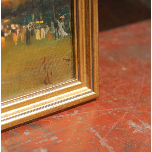 Early 20th Century French Arc De Triomphe Oil Painting in Gilt Frame For Sale - Image 4 of 9