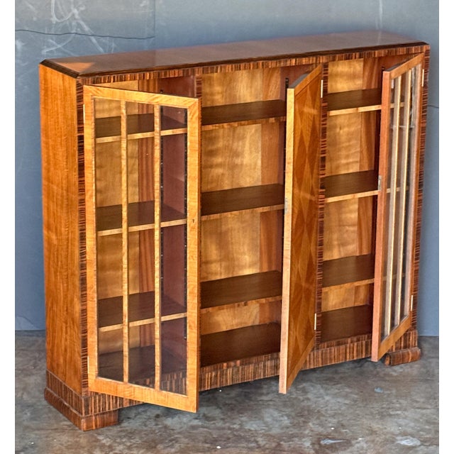 Art Deco Art Deco Bookcase or Display Cabinet With Parquetry Inlay by Heal's of London For Sale - Image 3 of 12